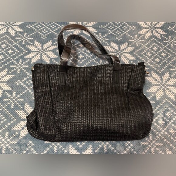 NWT Black Woven Tote Bag - Picture 2 of 2